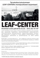 Leaf Centerin avoimet ovet 23.-24.5.2018