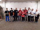 Kuvassa vasemmalta oikealle. Hopeajoukkue, Timo Puska, Esa Tuominen ja Jukka Virtanen. Voittajat, Mikko Lahti, Seija Uusitalo ja Seppo Lindman. Pronssijoukkue, Kari Korkeamäki, Markku Hurri ja Markku Nieminen.